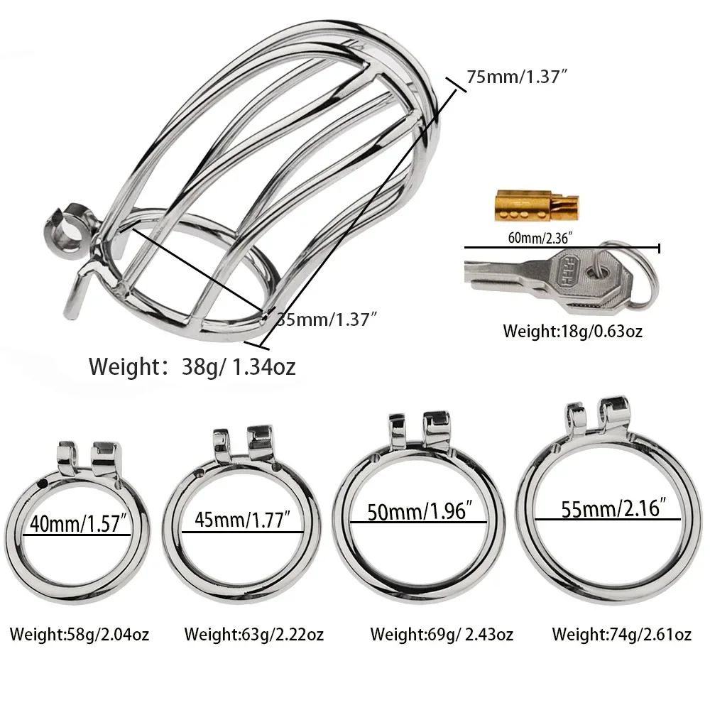 Male Chastity Device Metal Cock Cage for Men Gay