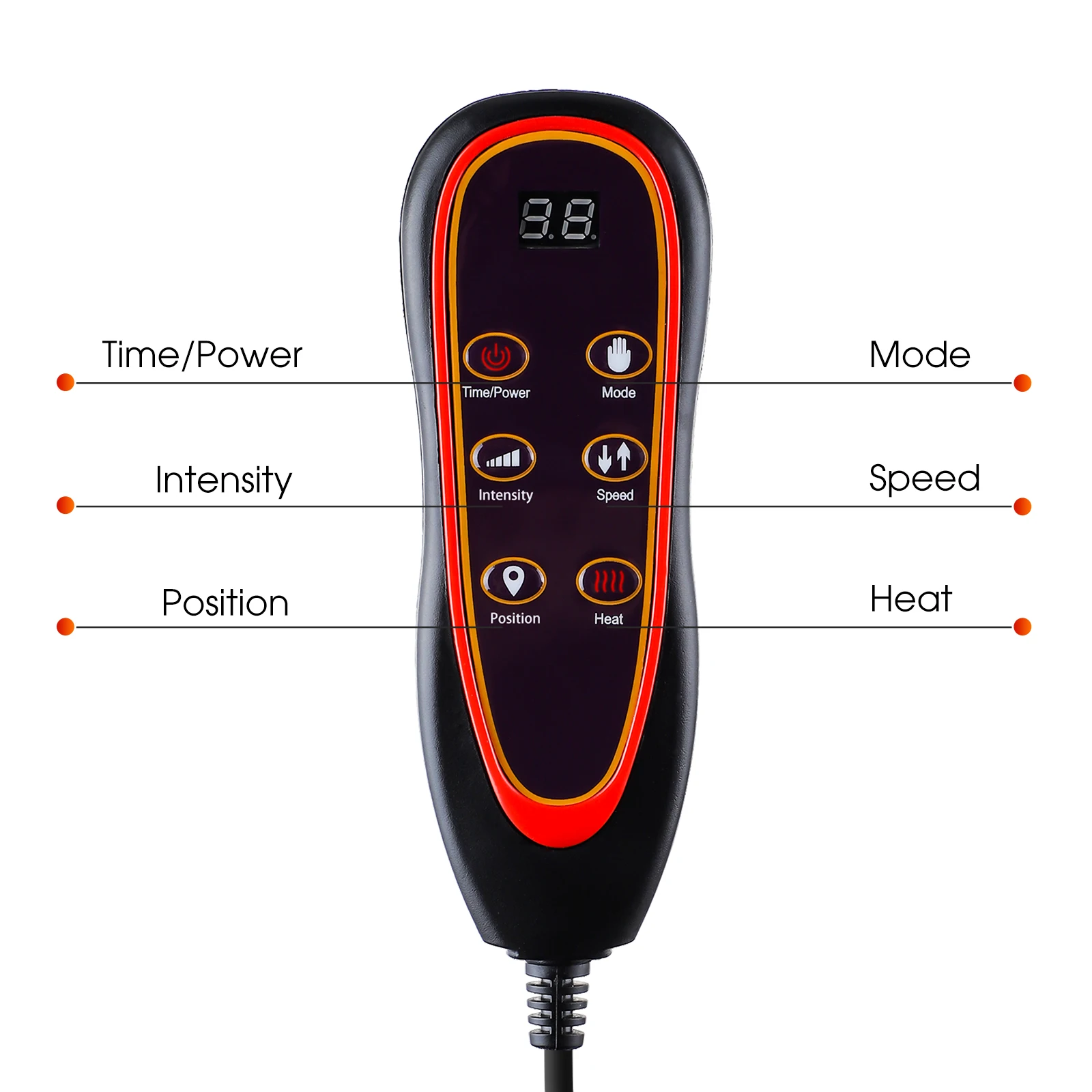 Electric Heating Back Massage Chair for Car Chair Home Office Lumbar Pain Relief Vibration Cushion Shoulder Back Massage Mat 6