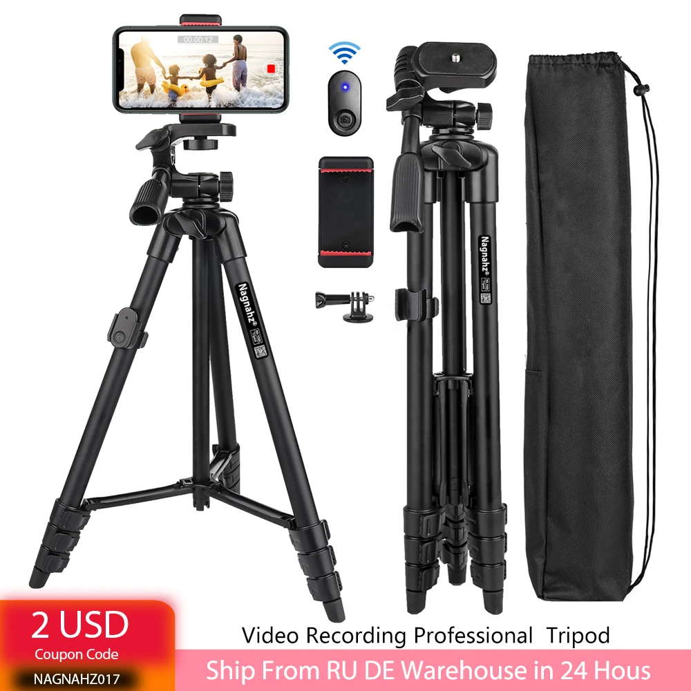 Na3560 Phone Tripod 55in Professional Video Recording Camera