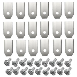 Premium Stainless Steel Lawn Mower Cutting Blade Set with Screw Kit - Durable Replacement Blades (18pcs Silver)