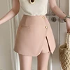 Korean Style Pink Fashion Buttons High Waist Shorts Skirts Womens New Spring Summer A-line Suit Shorts Ladies Casual Culottes 1