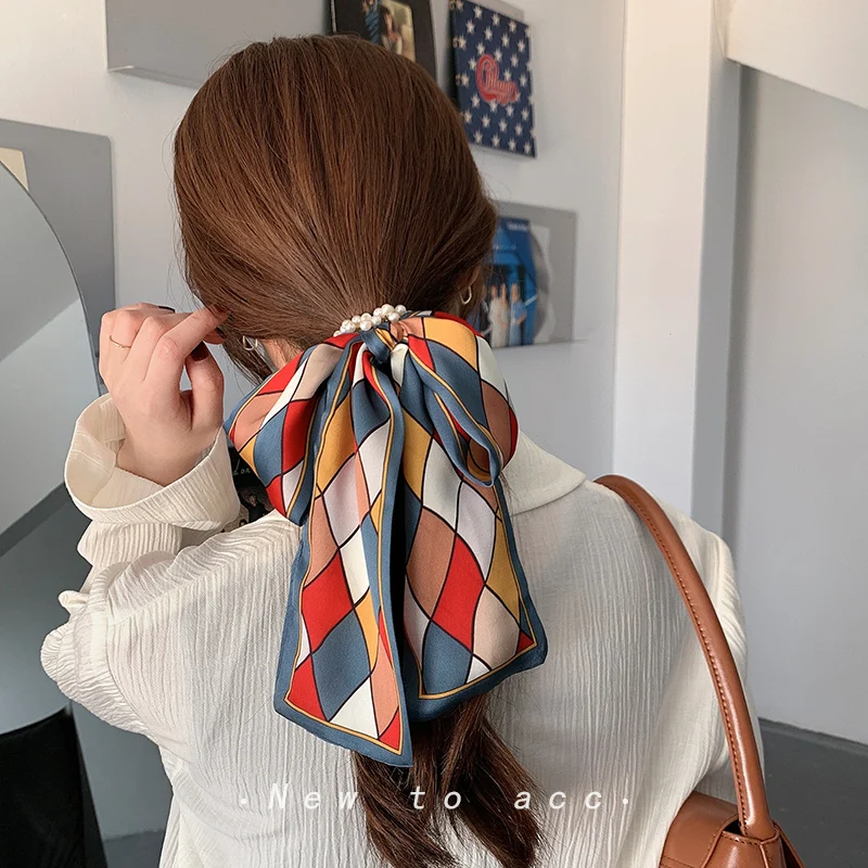 New Fashion Bow Hair Rope Hair Belt Girl temperament Silk Scarf Headdress Headbands Women Elegant Hair Bands hair accessories 3 New Fashion Bow Hair Rope Hair Belt Girl temperament Silk Scarf Headdress Headbands Women Elegant Hair Bands hair accessories 3