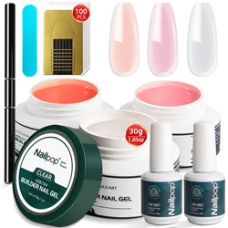 Professional Nailpop Builder Gel Kit - Pink, Nude, Clear (Builder Nail Gel Kit)