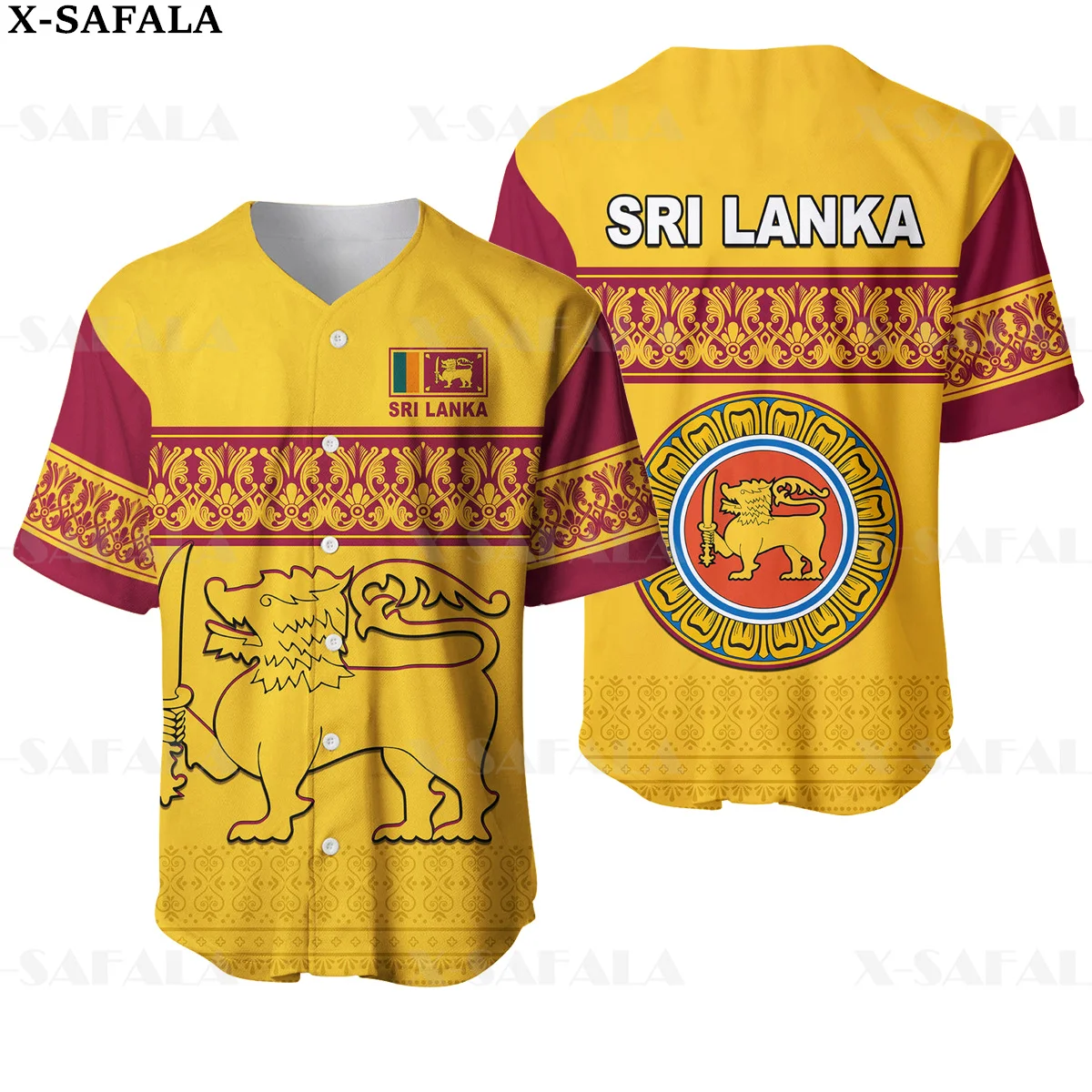 Customize Name Sri Lanka COAT OF ARMS Love Country Flag 3D Printed Baseball Jersey  Shirt Men's Tops Tee Oversized Streetwear-3 - AliExpress
