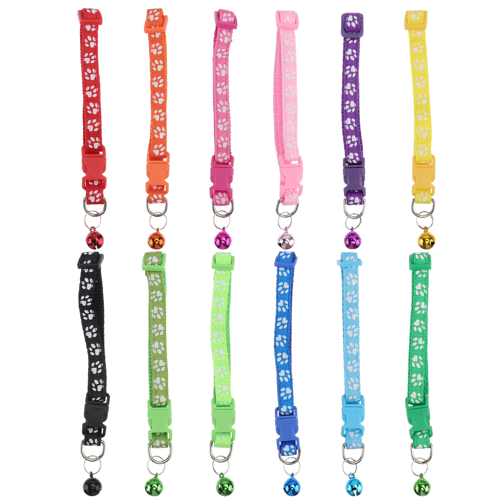 

Collar Footprint Printed Comfortable Collar Pet Pet Ring Ornament For Dog Puppy Pet Footprints Bell Collar Random Color