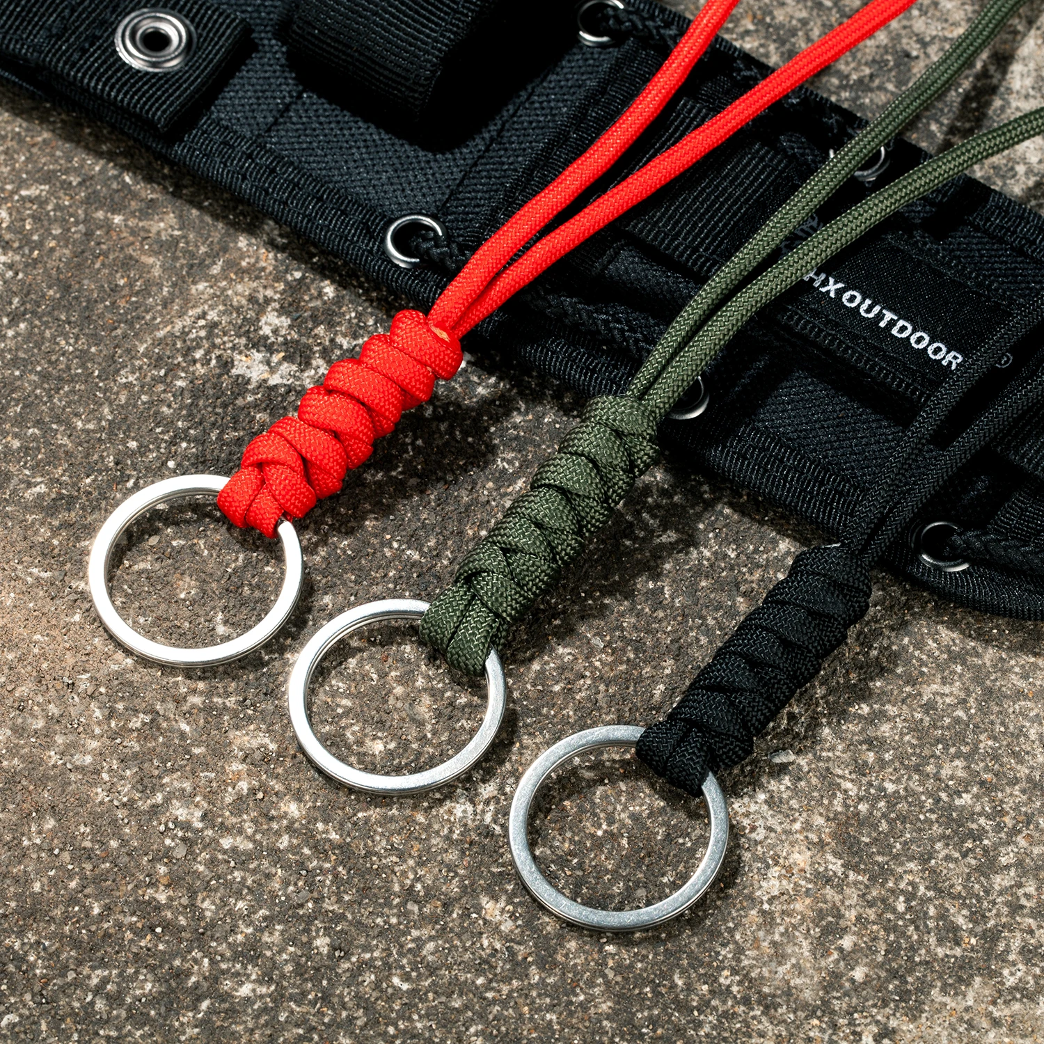 금속 반지 키 체인 야외 비상 Paracord 키에 대 한 강력한 매는 밧줄 스트랩 배낭 땋은 뱀 매듭 우산 밧줄 체인