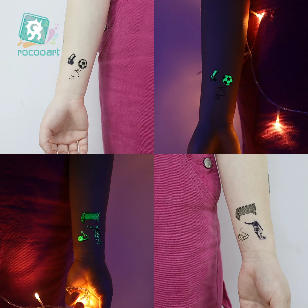Basket luminoso Tattoo Socer incandescente tatuaggi temporanei Body Sticker  calcio usa e getta impermeabile Tatouage Temporaire - AliExpress, image size:1000x1000