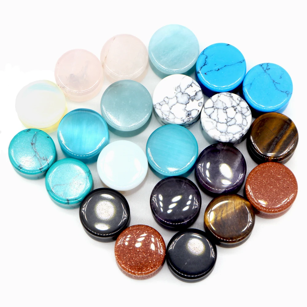 Ear Piercing Jewelry Stone Flesh Ear Plugs Tunnels Double Flare Earrings Gauges Women Men Helix Lobe Labret Stretcher 2pcs