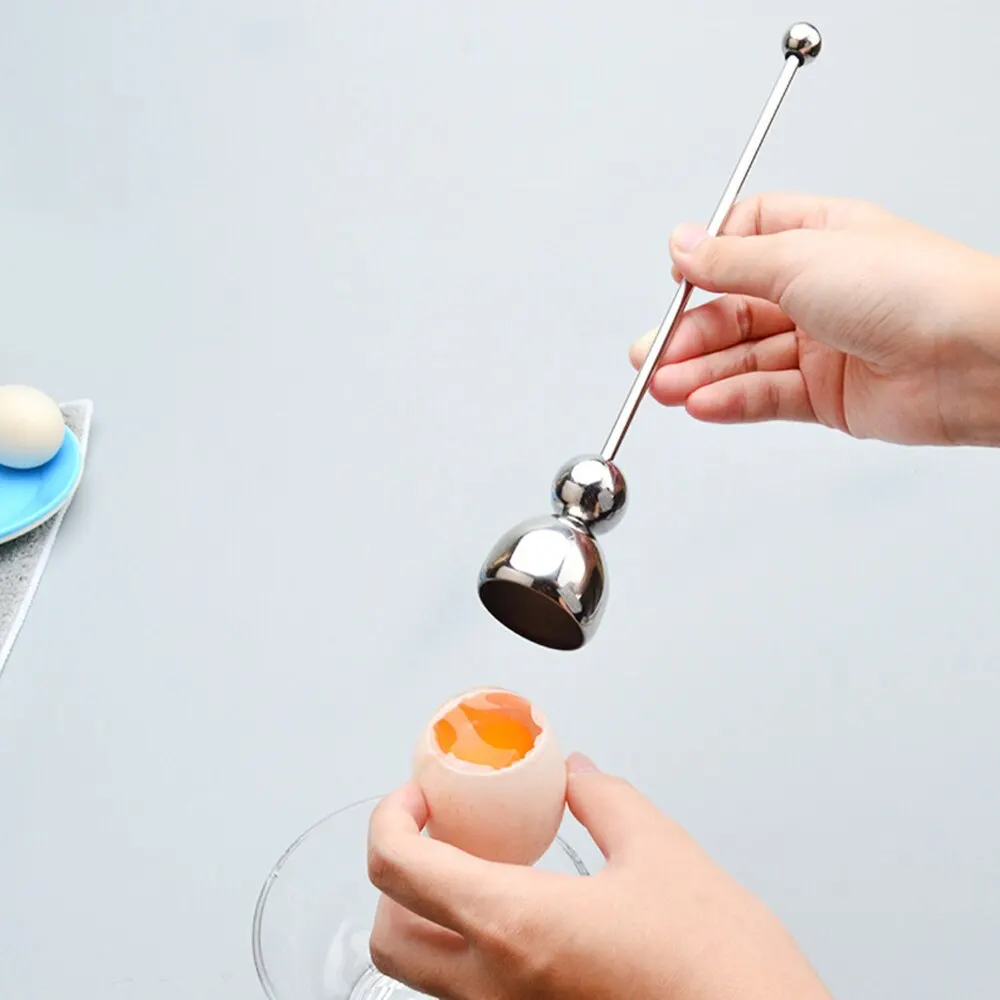 304 Stainless Steel Egg Opener French Measuring Ball Free Fall Egg Knocker Baking Gourmet Creative Home Kitchen Gadgets 1pc egg opener