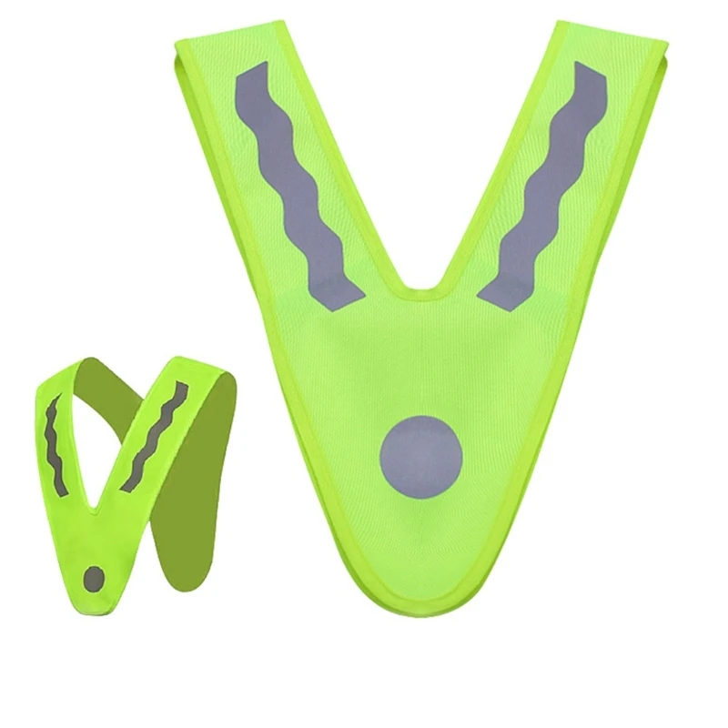 Children Luminous Vest High Visibility Clothes Reflector V-Shape Safety Vest Yellow for Kids Running Cycling Night Roads
