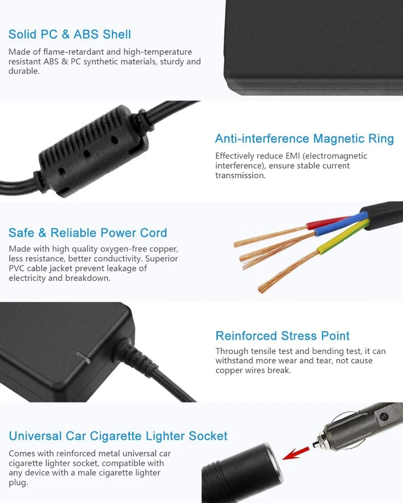 Car Power Adapter AC to DC Converter 110V/ 240V to 12V 15A 180w Power Supply Adapter Cigarette lighter with EU plug 10A 8A 6A 5A
