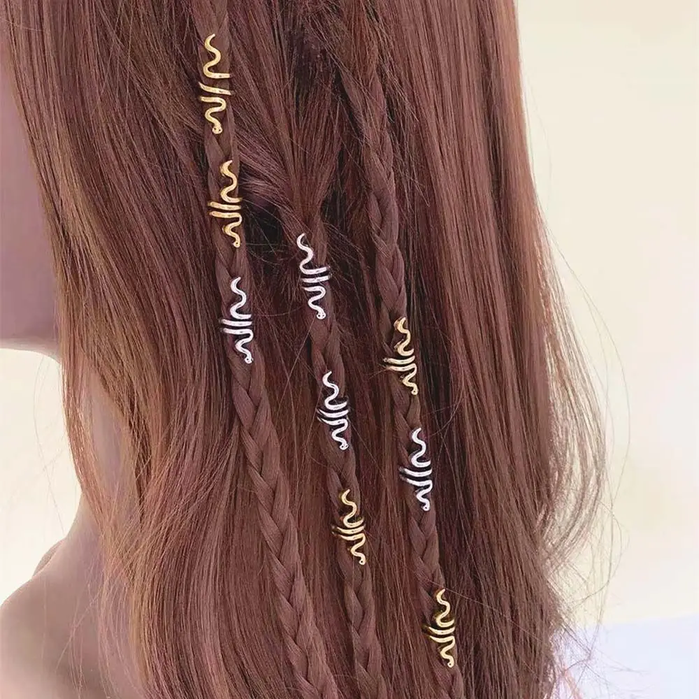 Wig Accessories Dirty Braid Cuff Charms Braided Hair Beads Cuffs Tubes Rings Snake Dreadlock Beads African Hair Rings
