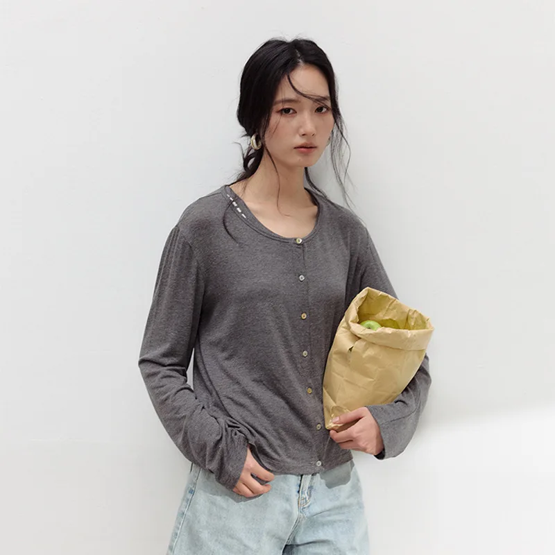 Women' Acetate Linen Cardigan Silk Lyocell Thin Simple