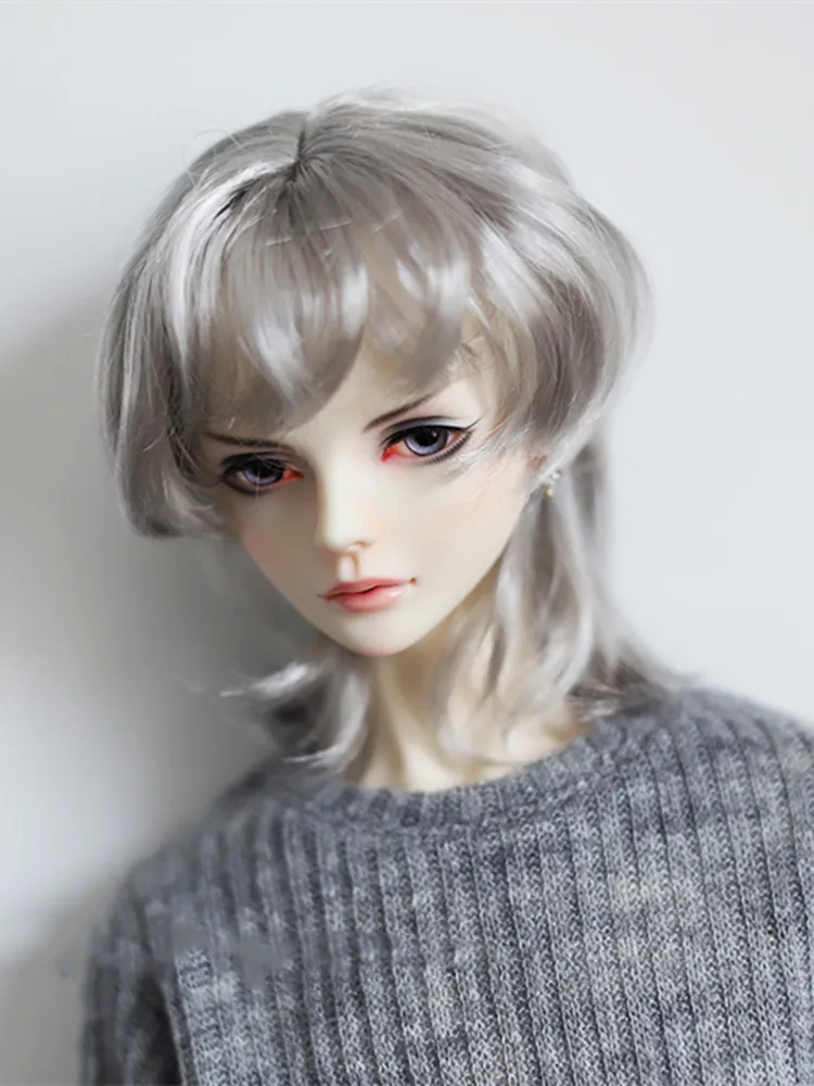 

BJD Wigs Mohair Short Curly Hair for 1/3 1/4 BJD SD MSD MDD Sliver Wigs Doll Accessories