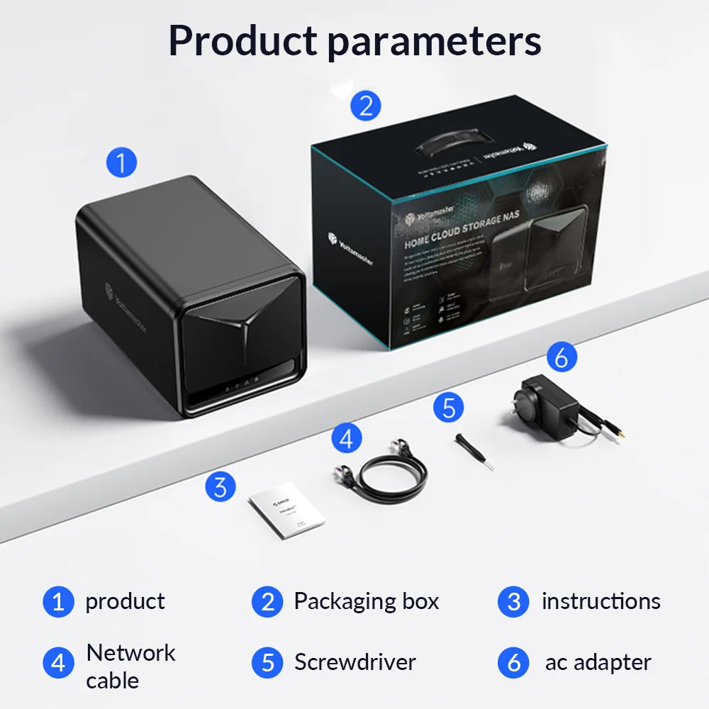 Yottamaster 2/5 Bay Raid NAS Storage Server 2.5&rdquo;3.5&ldquo; SATA HDD SSD External Case Quad Core CPU DDR4 RAM Home Network Storage nas enclosure