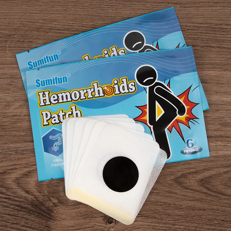 6Pcs Sumifun Hemorrhoids Patch Internal External Piles Removal Stickers Inflammation Anal Fissure Pain Relief Medical Plaster