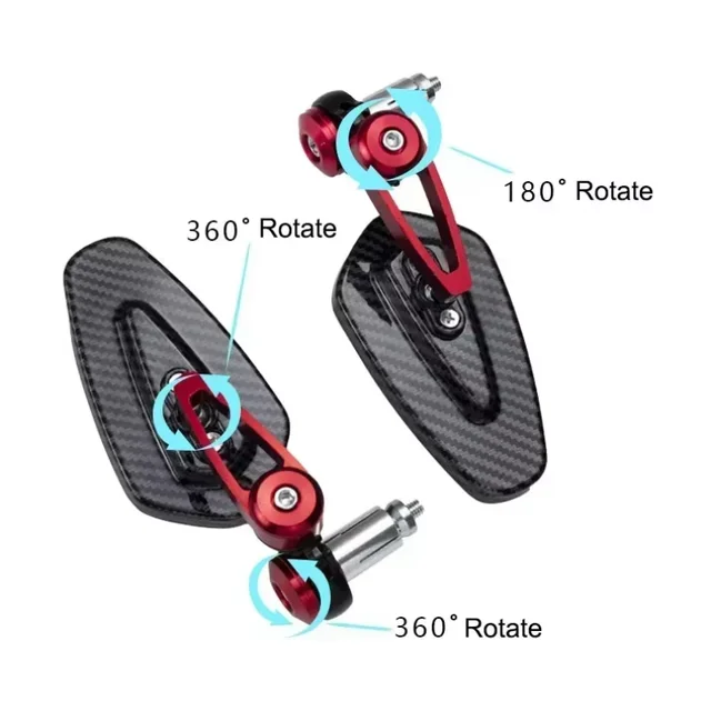 Universal Motorcycle Rearview Mirror Carbon Fiber Pattern Handlebar Mirror Modified Inverted Rear Mirror Motorbike Accessories