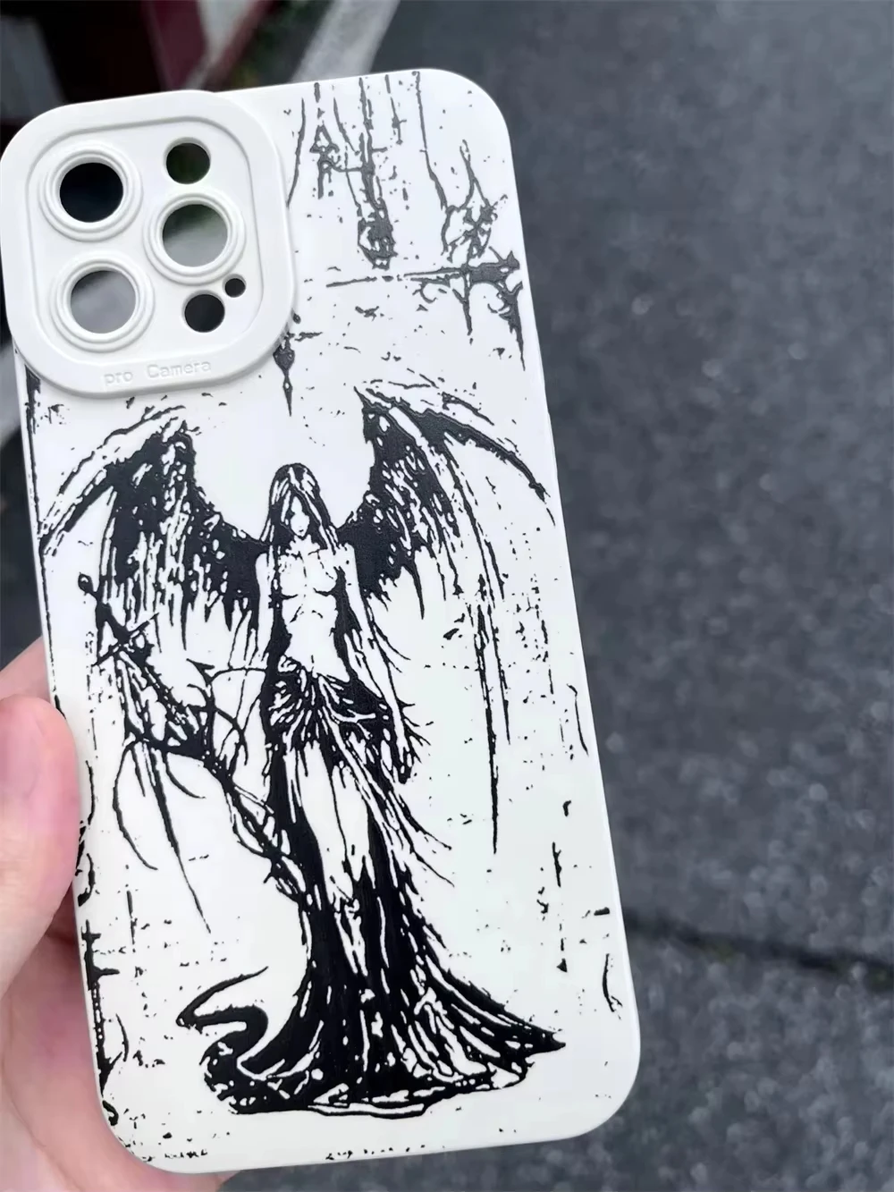 Luxury Black Angel Death Demon Phone Case Cover
