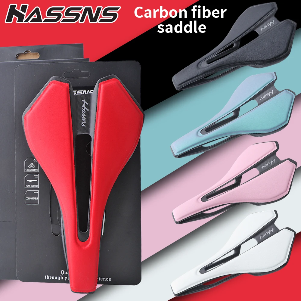 HASSNS T98 Carbon Fibre Road Bike Saddle Seat Cushion