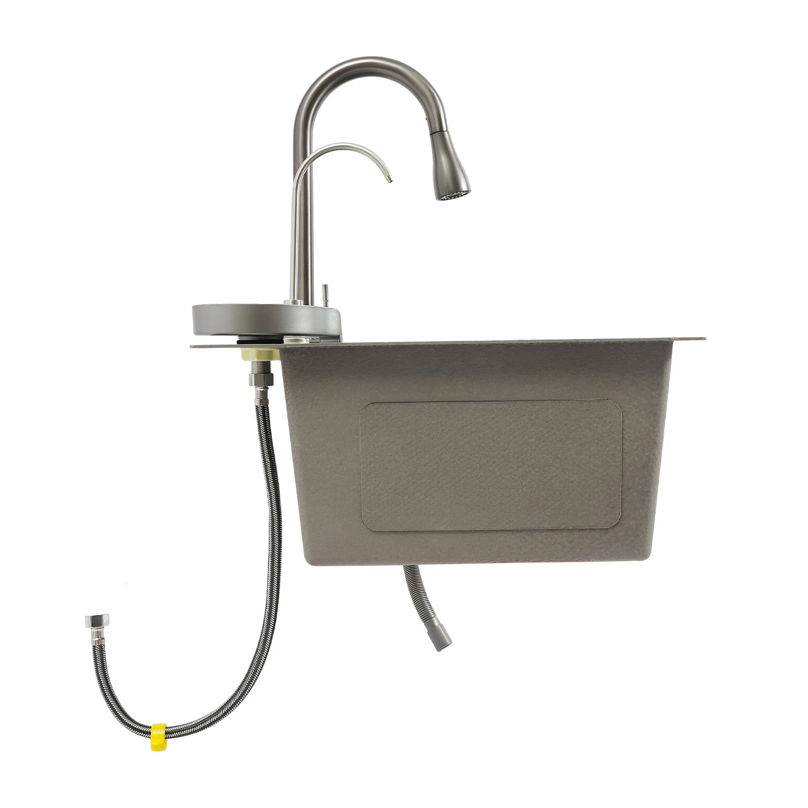 80 * 45 cm multifunktionales Wasserfallspülbecken aus Edelstahl, praktisches integriertes Waschbecken mit Abtropfkorb für Reinigungsspüle – Detail 4