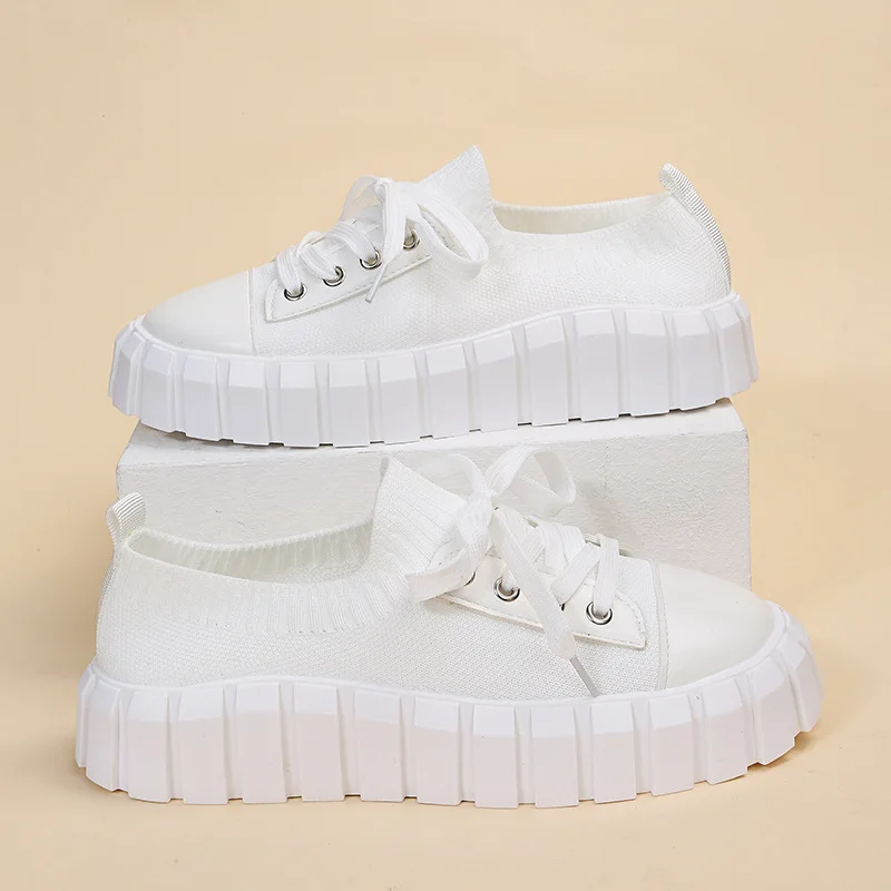 Ladies Sport Shoes 2022 Spring and Autumn New Style Lightweight Comfortable Casual Shoes Outdoor Non-slip Thick Sports Shoes