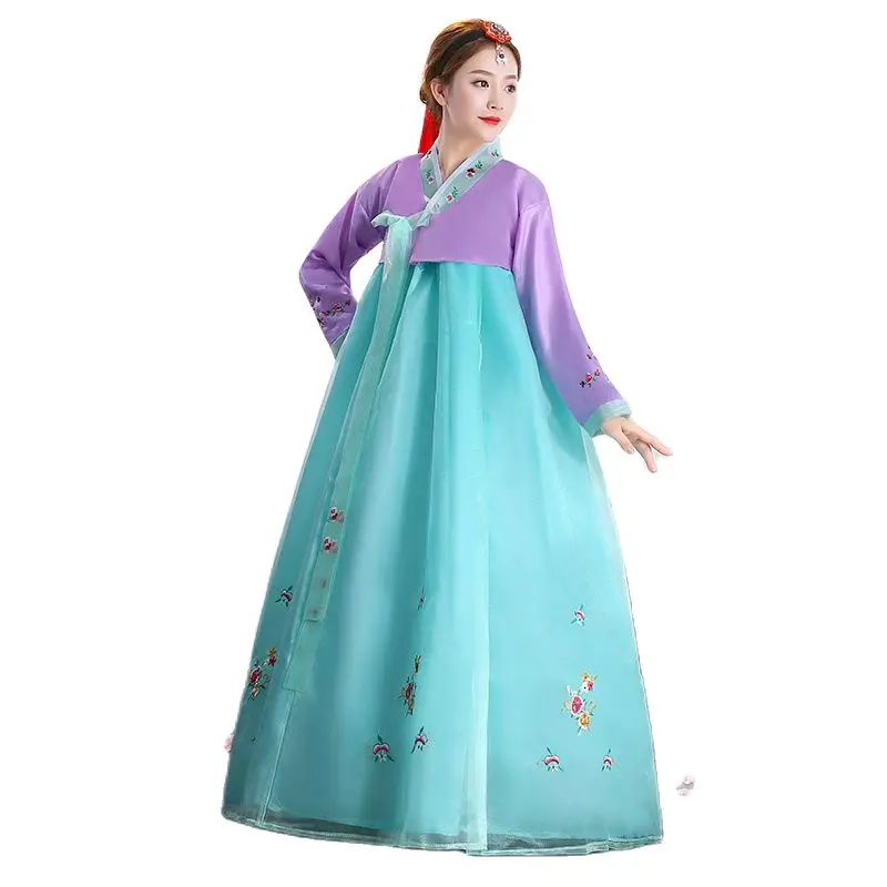 

Asian Clothing Traditional Women Hanbok Costume Oriental Folk Dance Festival Celebration Stage Performance Wear