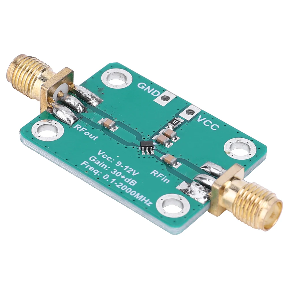 RF Amplifier LNA 0.1-2000MHz RF Wideband Amplifier Board Gain 32dB DC 9-12V