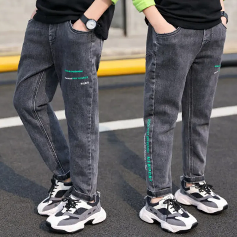 

Kids Boys Jeans Fashion Clothes Classic Pants Denim Clothing Children Baby Boy Casual Bowboy Long Trousers 4-13Y