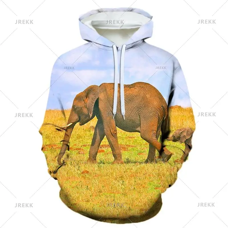 thumbnail image 1 of Venta caliente Sudadera con capucha con estampado 3D de elefante para hombres Sudadera con capucha con gráficos de animales Sudaderas de manga larga de moda Ropa de otoño para niños, 1 of 5