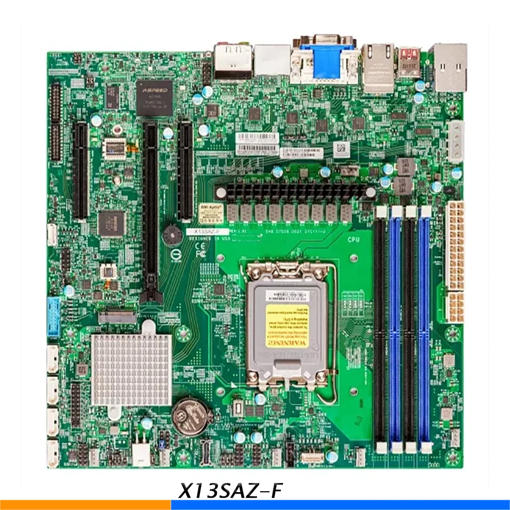 For Supermicro Dual NIC Motherboard PCIE 5.0 M.2 DDR5 DP HDMI Support I9 I7 I5 I3 X13SAZ-F 2 For Supermicro Dual NIC Motherboard PCIE 5 0 M 2 DDR5 DP HDMI Support I9 I7