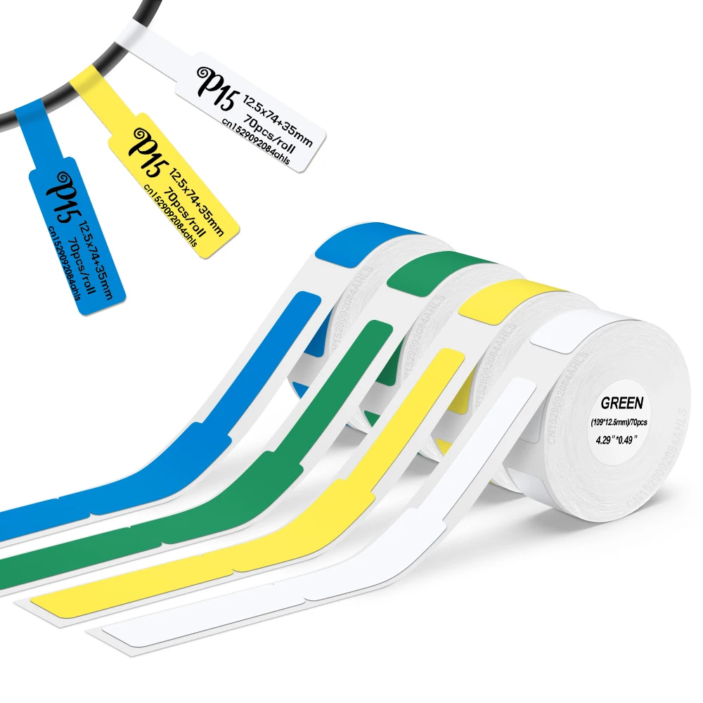 

Рулон для этикеток P15, сетевая этикетка, бумага для этикеток, клейкая наклейка, рулон проволочной бумаги, совместимая с маркировочной машиной P15, P12, D30, Q30S