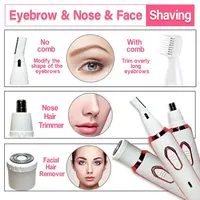 4 in 1 Electric Razor for Women Shaver Lady Shaver Body Hair Trimmer for Armpit Bikini Arm Leg Face Mustache Portable Painless 2