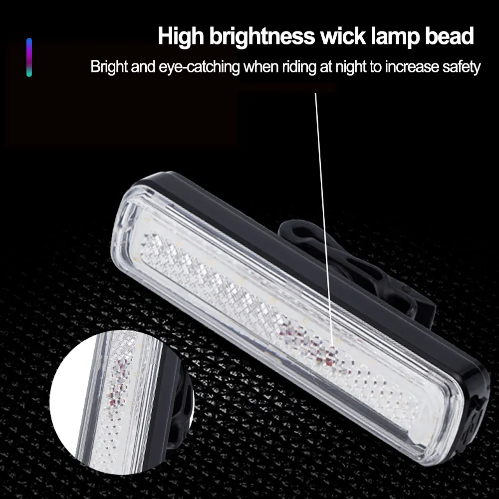 RGB Bicycle Lights Bike Tail Light 750 mAh Memory Mode Rainbow LED Warning USB Waterproof Helmet Scooter Rear Taillight 4