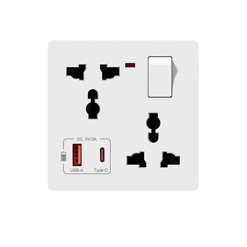 مقبس متعدد الوظائف 1 عصابة 6 بستة فتحات مع شحن USB...