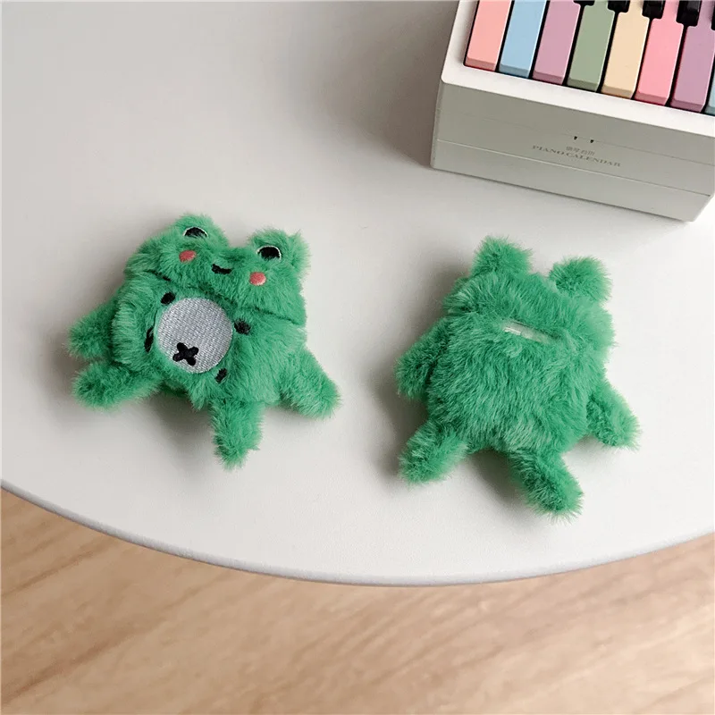 

Cute Cartoon Plush Embroidery Frog Bluetooth Headset Cover For Airpods 1 2 3 Pro Pro2 Headphone Cover Wireless Earphone Box