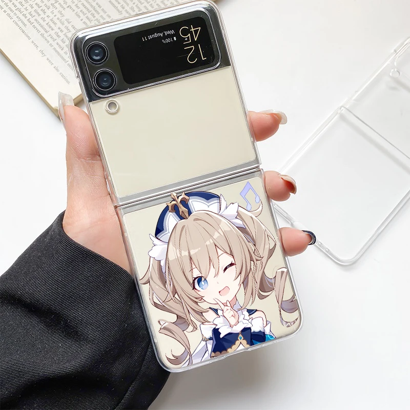 Clear Hard PC Shell Phone Case with Genshin Impact Design - Durable Bumper Cover