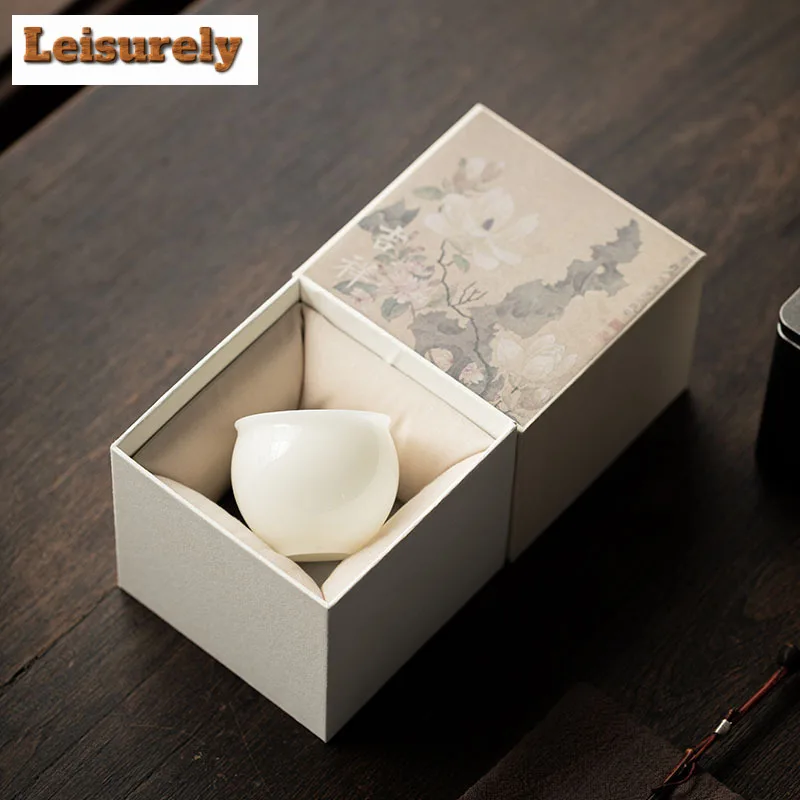 Pure Jade Porcelain Bamboo Joint Teacup Luxury Tea Bowl Water Jug Tea-tasting Smelling Cup Chazhan Master Cups Teaset Ornaments