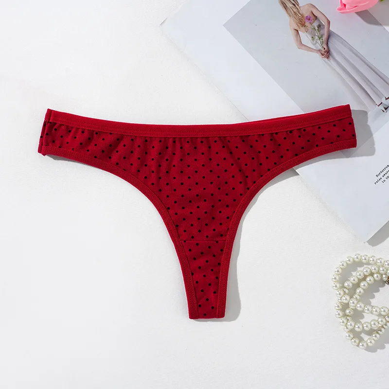 Women's Cotton Thongs Sexy Panties For Women Soft Tangas Skin-friendly  Thong For Girls Cute Dot Panties Underwear Female T-back - Panties -  AliExpress