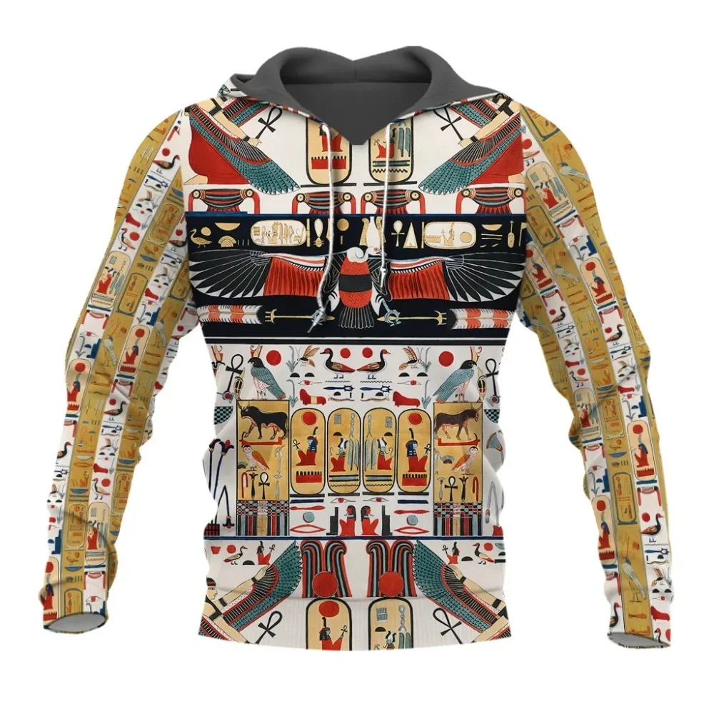 

XS-7XL Mysterious retro ancient egypt Pharaoh totem 3d hoodies/Sweatshirt Winter autumn funny long selvee streetwear 2