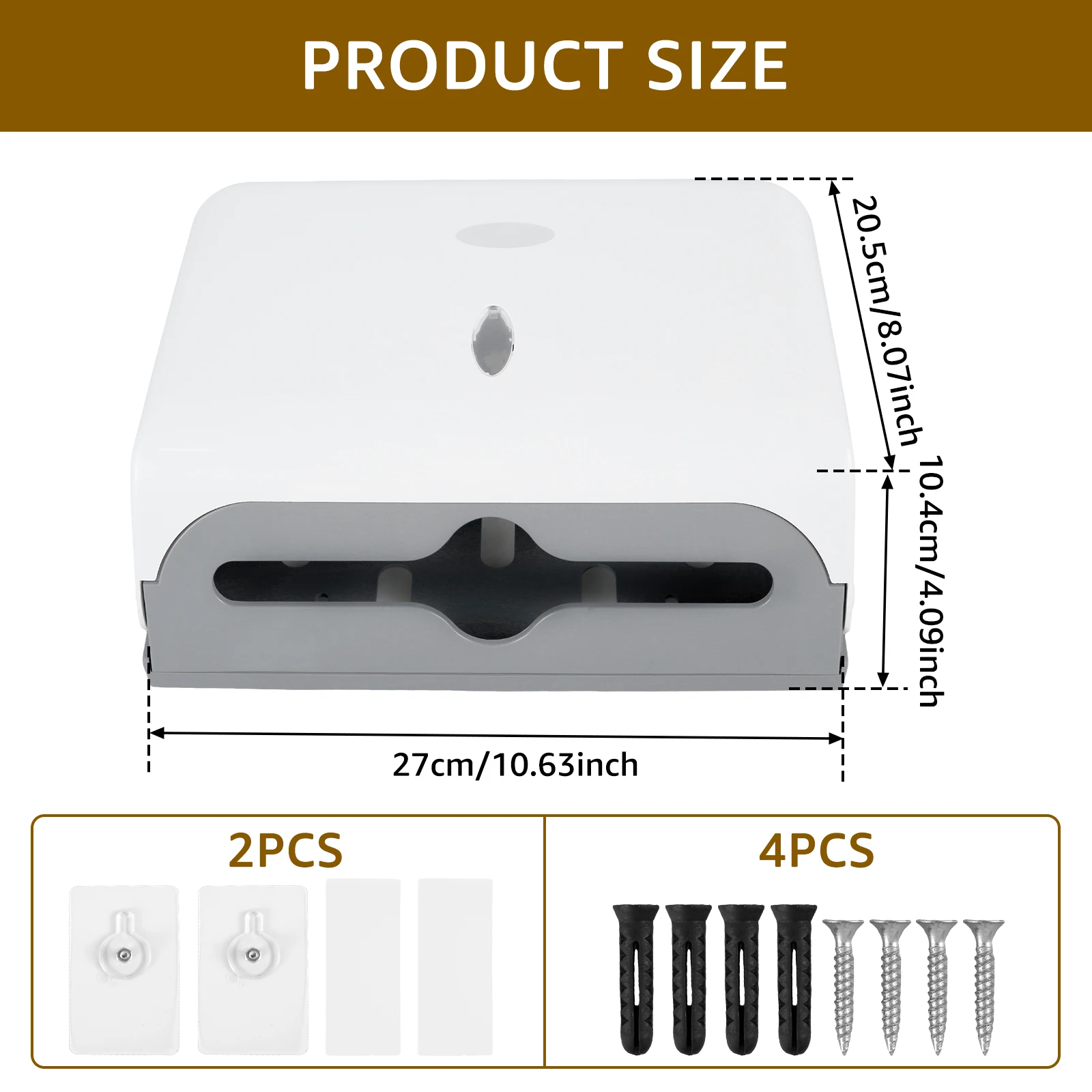 Wall Mount Paper Towel Box Universal Hotel Toilet Commercial Tissue Dispensers Punch-free Multifold Tri-Fold Paper Holder home 6