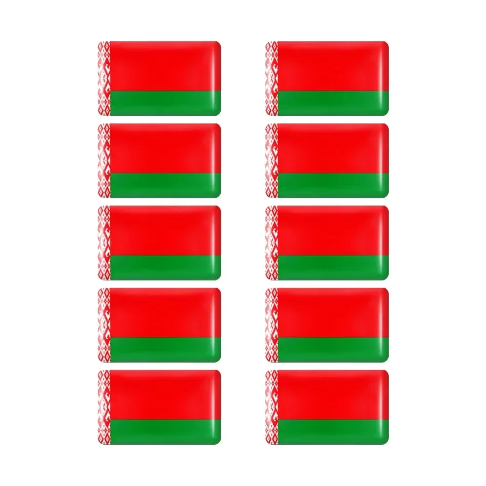 10pcs Epoxy Flag Car Stickers Set