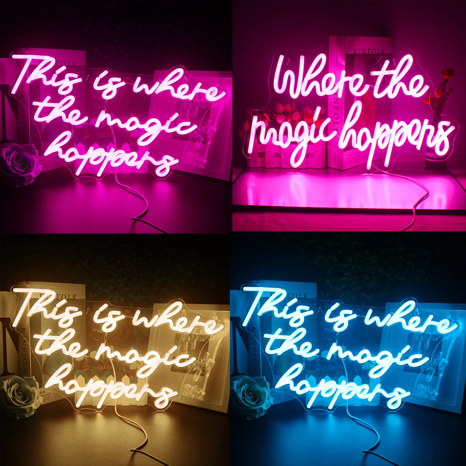 This is Where The Magic Happens Neon Sign Bedroom LED Light Wedding Backdrop Bachelorette Birthday Party HOMEClub Bar Wall Decor