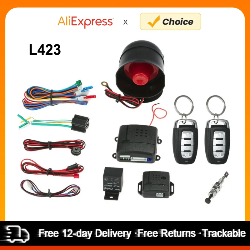 Universal Car Vehicle Security System Burglar Alarm Protection Anti-theft System 2 Remote
