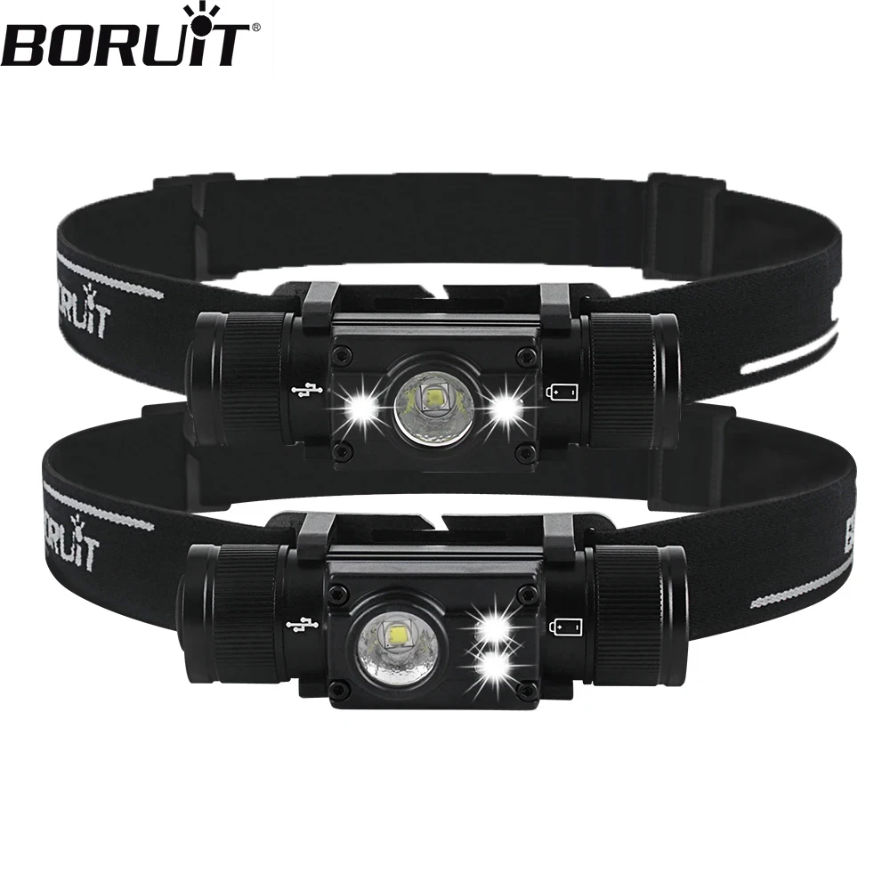 LED Headlamp 7-Modes Powerful Waterproof Headlight Type-C Rechargeable