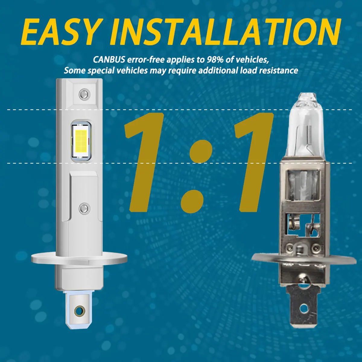 2개 H1 LED 안개등 전구 LED 안개 주행등 전구 8SMD 초고휘도 6000K 백색 DRL 주행등 플러그 앤 플레이