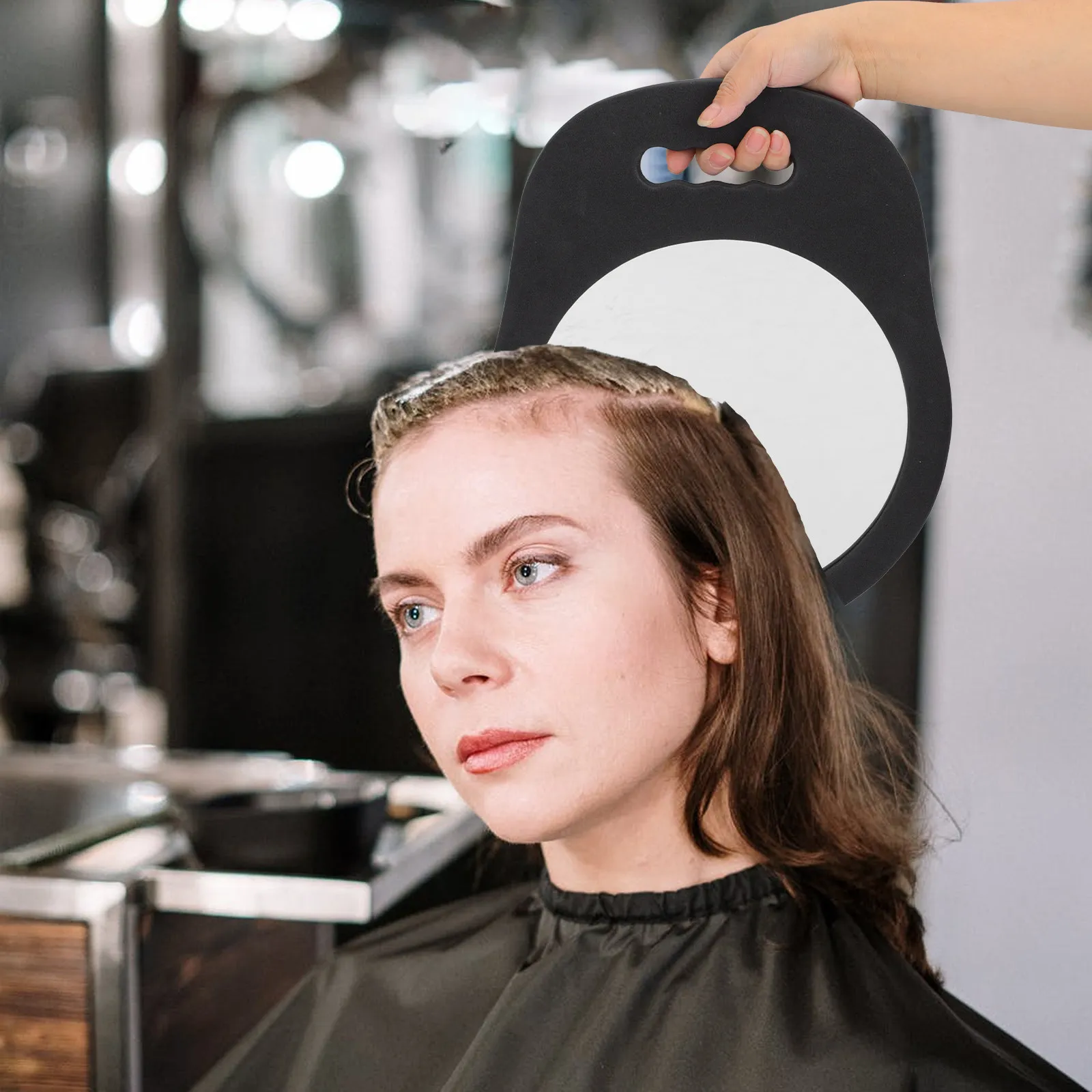 미용실용 핸드헬드 거울, 원형 폼 프레임, 매끄러운 표면, 뷰티 살롱, 사무실, 가정, 일상용 핸드헬드 거울