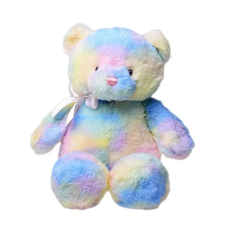 

36 см Радужный плюшевый мишка, плюшевая игрушка, спальный матрас для девочек, детский разноцветный Мишка, мягкие игрушки-животные