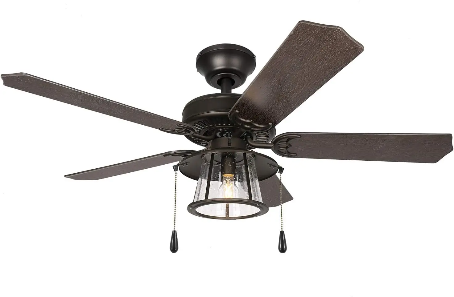 

Inch Traditional Style Ceiling Fan with Light Kit, Pull Chain Ceiling Fan with Lighting, Reversible Blades and Motor for Living