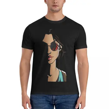 남성용 라라 크로프트 하프 페이스 티셔츠, 순면 티셔츠, 반팔, 툼 레이더, 크루넥 의류, 하이 퀄리티 패션