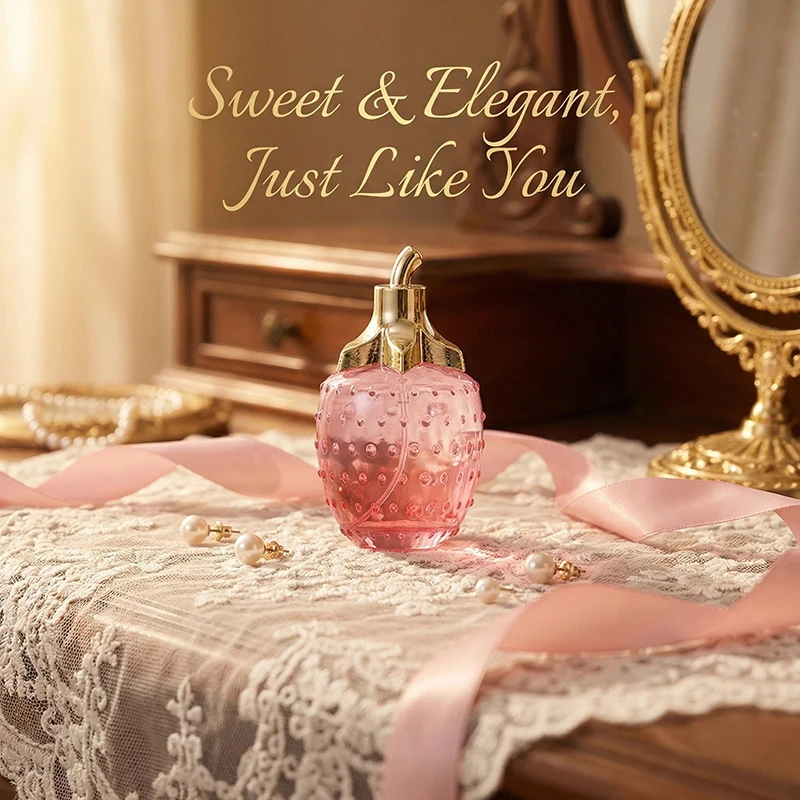Eau de toilette de morango para mulher perfume rosa jasmim âmbar_voghion.com